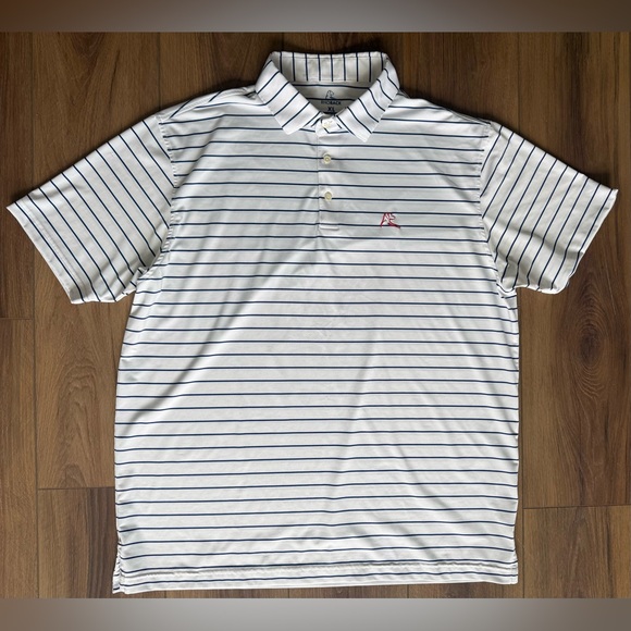 Rhoback Other - Rhoback "The Captain" Striped Performance Polo Men's Size XL Red White Blue